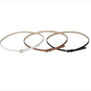 Universal Thread Laser Cut Faux Leather Belt Size Medium Set-3 Beige,Brown,Black